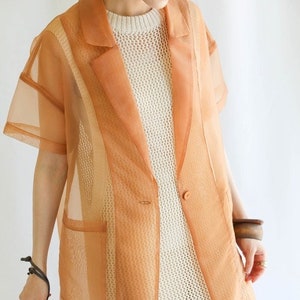 Classic Organza Jacket Overlay Coat .transparent Cardigan Jacket. organza Trench blazer Style .Wedding dress .Sheer Organza Overcoat.Wedding