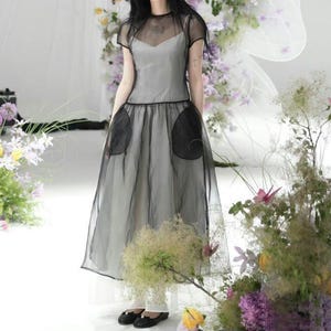 Sheer Organza Overlay Dress,See through Organza dress Cover up,Transparent Cover up/Wedding dress.Transparent clothing/Sheer Classic Overlay