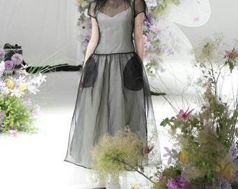 Vestido de organza transparente: vestido de novia transparente