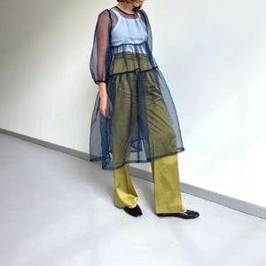 Festival Rave Party Layered Organza Kleid / Sheer Cover Up Kleid / SeeThrough Cover Up, Plus Size Kleidung, Elegantes Kleid / Party Outfit
