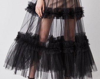 Italian Tulle Skirt/ Ruffles Skirt/ Ruffles Tulle Skirt/ Gathered Tulle Skirt/ Bridal Tulle Skirt/ Royal Skirt/ Pride Skirt/ Celeb