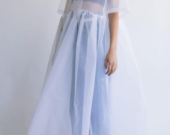Organza Overlay Dress,See through Organza dress, Cover up ,Transparent Cover up/Wedding dress. Transparent clothing/Sheer Classic Overlay