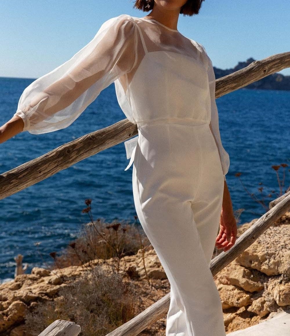 White Tulle Blouse - Etsy Sweden
