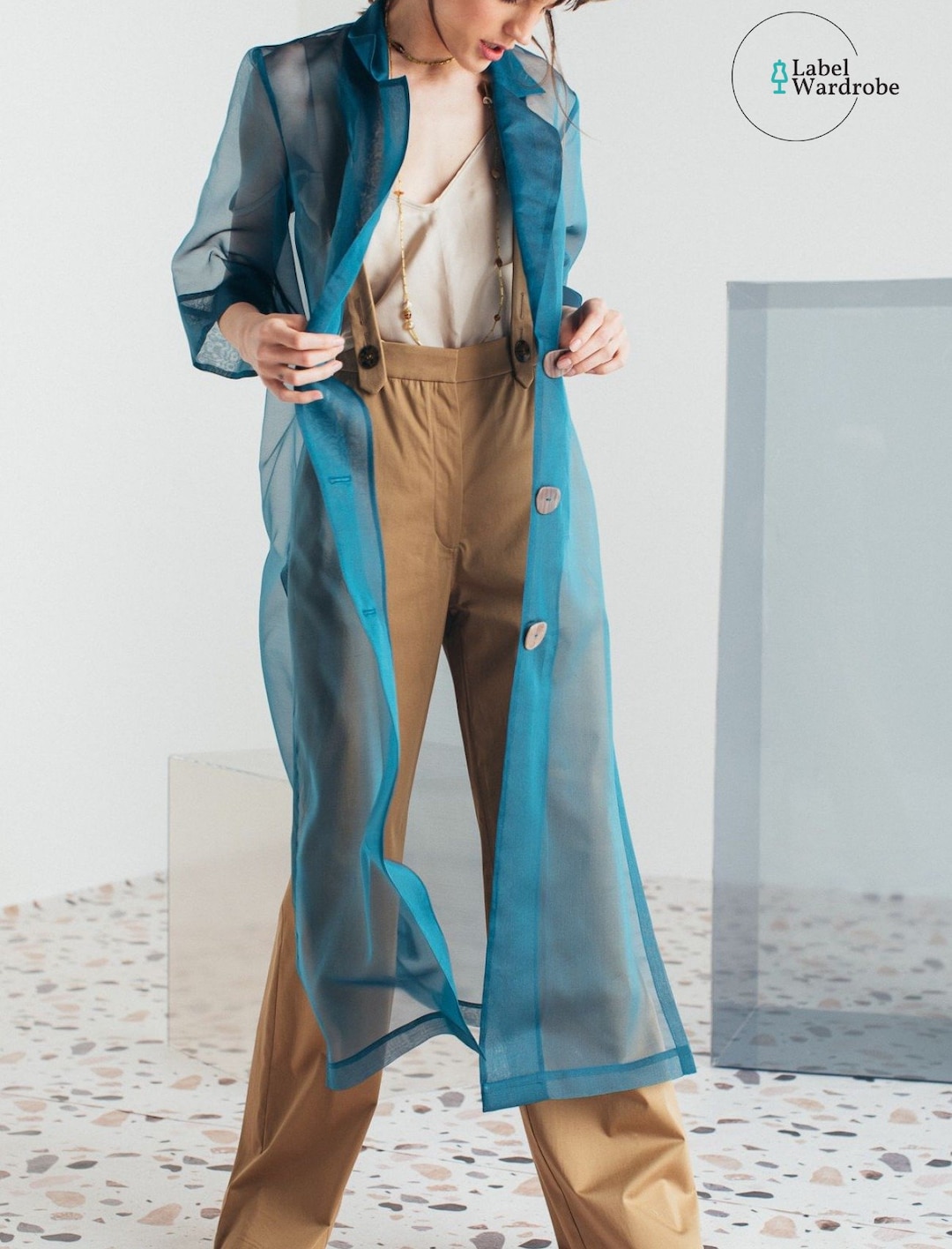 Classic Organza Jacket Overlay Coat .transparent Cardigan