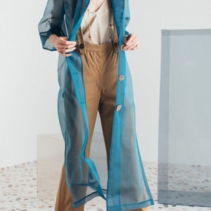 Classic Organza Jacket Overlay Coat .transparent Cardigan Jacket. organza Trench blazer Style .Wedding dress .Sheer Organza Overcoat.Wedding