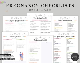 Pregnancy Checklists Bundle | To Do Lists, Planning (Digital Download)