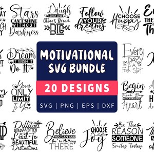 Motivational Svg Bundle | Positive Quote | Motivation Quotes Bundle | Saying Svg | Hand Lettered, Inspirational Quotes Svg Bundle.