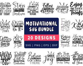 Motivational Quote SVG Bundle | Hand Lettered, Inspirational Designs (Digital Download)