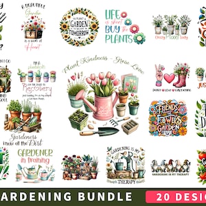 Gartenarbeit Sublimationspaket | Gartenarbeit Clipart | Gartenwerkzeuge Clipart | Frühlingsgrafiken | Garten Blumen Png | Gartenzubehör Png