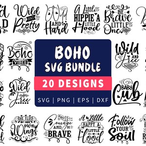 Boho Inspirational SVG Bundle - Motivational SVG, Positive Quote SVG, Self Love Svg, Motivational Quotes Svg, Inspirational Png, Dxf
