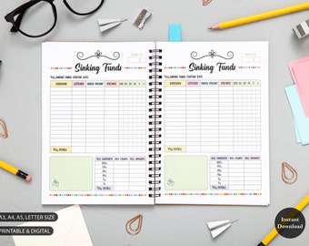 Sinking Funds Cash Envelope Planner Printable, Budget, INSTANT DOWNLOAD, Classic Happy Planner, A3, A4, A5, Letter Size