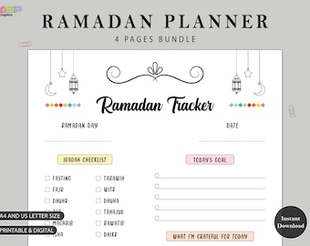 Ramadan Planner 2023 | Tarawih and Namaz Tracker (A4 and US Letter) (Digital Download)