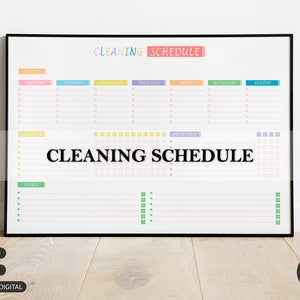 Cleaning Planner | Editable Cleaning Checklist | Weekly, Monthly, Cleaning Schedule | Clean Home Routine, Monthly Cleaning List