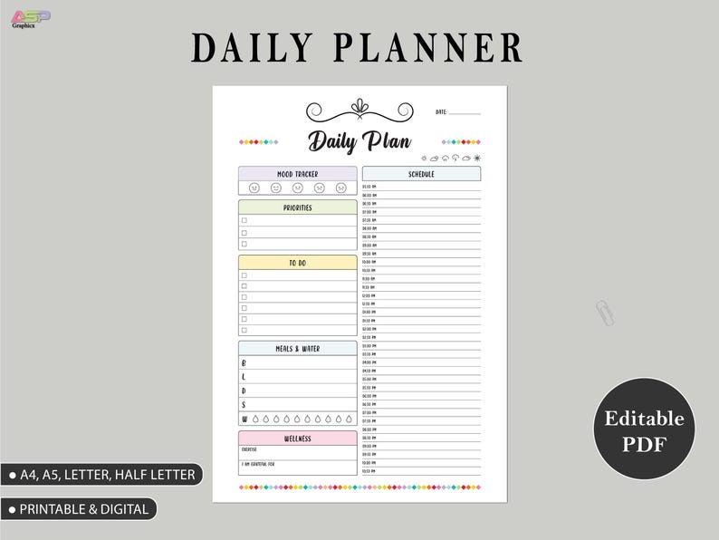ADHD Planner Printable Set | Daily, Weekly, Monthly Planners | Instant ...