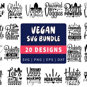 Bundle Svg végétalien | Svg végétarien | Png Végétarien | Fichier de coupe Svg végétalien | Fichier de découpe Cricut | Utilisation commerciale du paquet Svg végétalien.