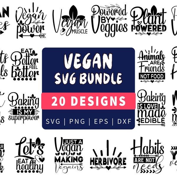 Vegan Svg Bundle |  Vegetarian Svg | Vegetarian Png | Vegan Svg Cut File | Cricut Cutting File | Vegan Svg Bundle Commercial Use.