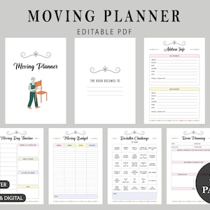 New Editable Home Moving Planner | New Apartment Checklist | New Apartment | Home Moving Essentials, Shopping List | Digital PDF