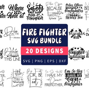 Brandweerman SVG-bundel | Brandweerman vrouw SVG | Ik hou van mijn brandweerman-echtgenoot | Brandweerman dochter Svg | Brandweerman SVG.