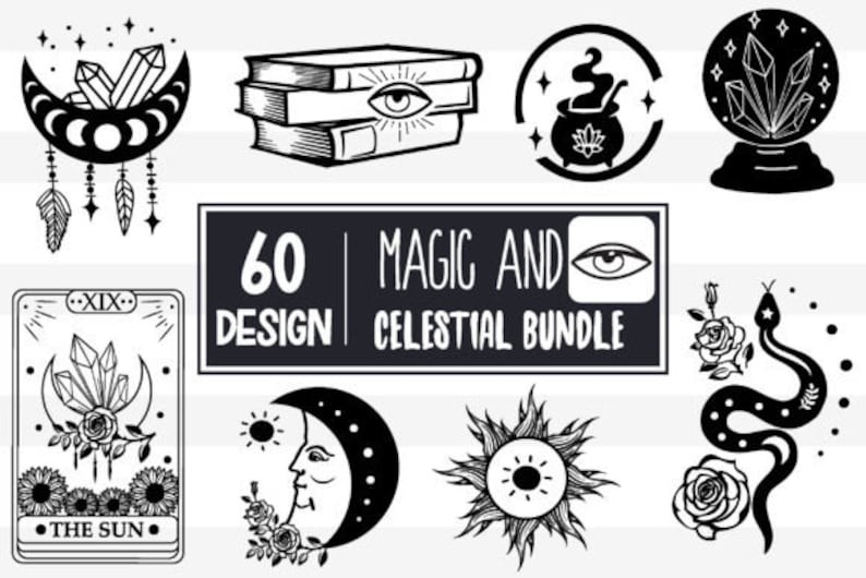 Magic and Celestial SVG Bundle, Mystical Svg, Magic Girls, Celestial ...
