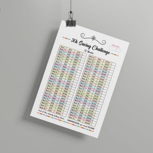 30K Savings Challenge Printable, 52 Week Tracker (digital Download) - Etsy