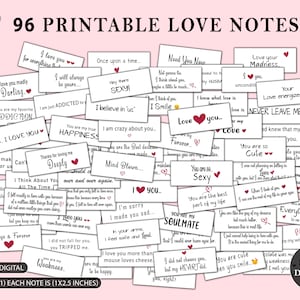 Notes d’amour imprimables | Mini-cartes romantiques pour mari | Cadeaux | couples Boîte à lunch Notes pour lui | Notes cadeaux de petit ami