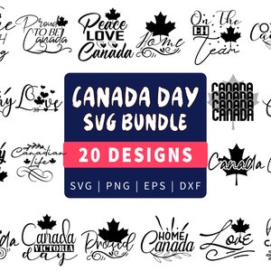 Canada Day Svg-bundel | Canadese leven SVG/PNG/DXF/Jpg-bestanden voor Cricut | Trots om Canadees te zijn | Vredesliefde Canada.