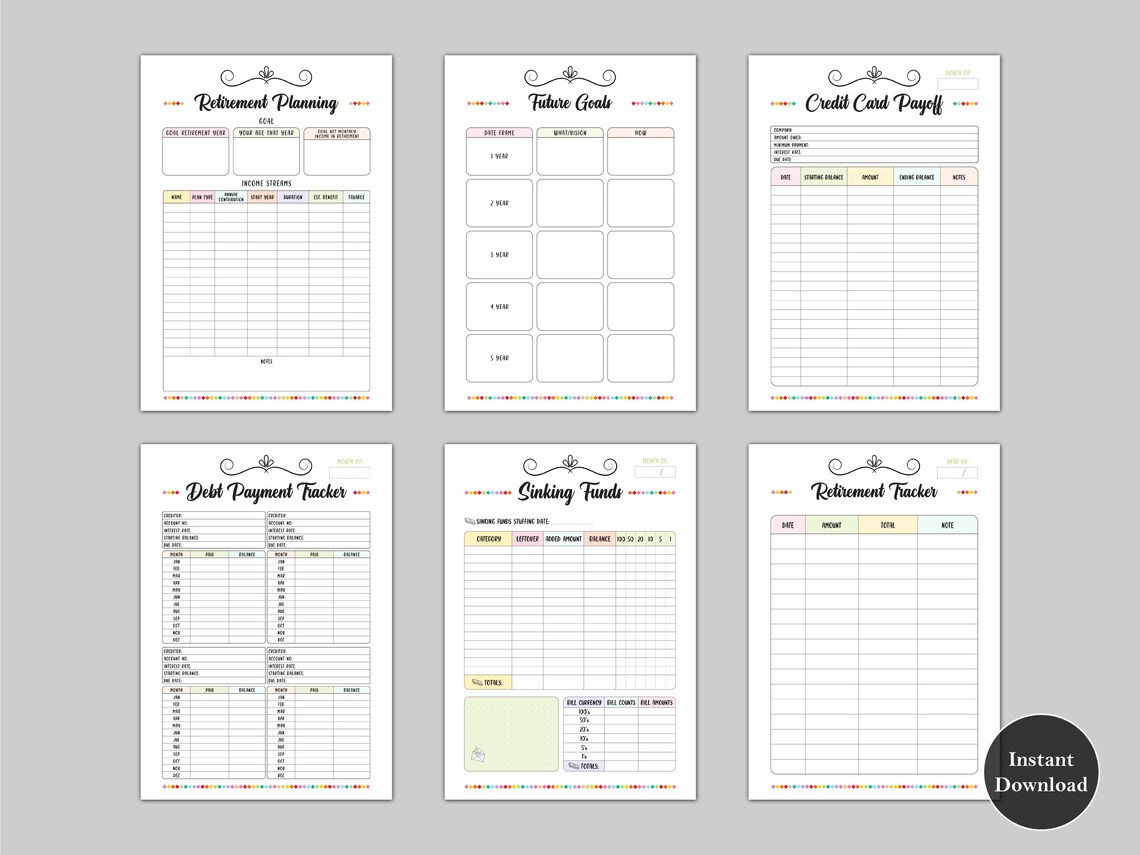 Printable Budget Planner Bundle | Financial Tracker Kit (PDF) - Etsy