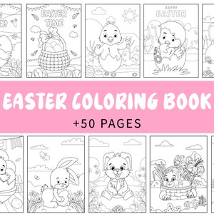 Happy Easter Coloring Pages | 50 Pages Easter Coloring Book | Kids Colourings | Easter Activities | Easter Idea | Easter Bunny