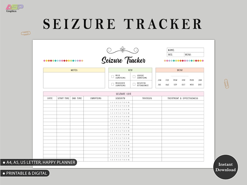 Print monthly and record seizure event details and the severity of events.