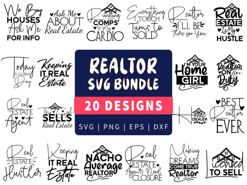 Simple Agent Svg Real Estate Agent SVG Bundle | Realtor Svg Cut File Bundle | Realtor ...
