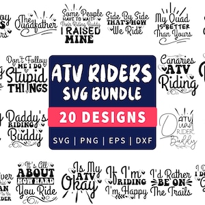 ATV Svg Bundle, Girls Women Atv Bundle, Quad Svg Png, 4 Wheeler Svg Png Eps Dxf cut files, Jpeg Commercial Use.