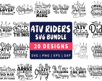 ATV Riders SVG Bundle, Quad & 4 Wheeler Designs (Digital Files)