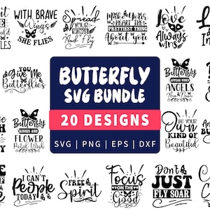 Pakiet motyli svg Inspirujące svg, pozytywne svg inspirujące svg cytaty z życia motywujące svg, Cytaty motyli
