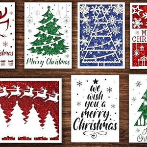 Merry Christmas Card SVG Bundle Christmas svg. Christmas card svg. Paper cutting. Christmas card svg bundle. 3D SVG.