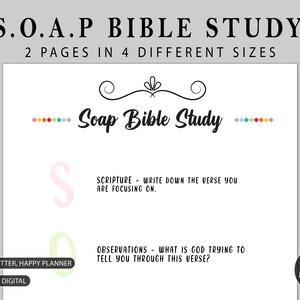 SOAP Bible Study Template | Scripture Journal (Digital Download)