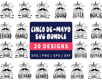 Cinco de Mayo SVG Bundle, Cinco de Mayo SVG, Fiesta Squad svg, Tacos and Tequilas svg, Cinco de Mayo Shirt
