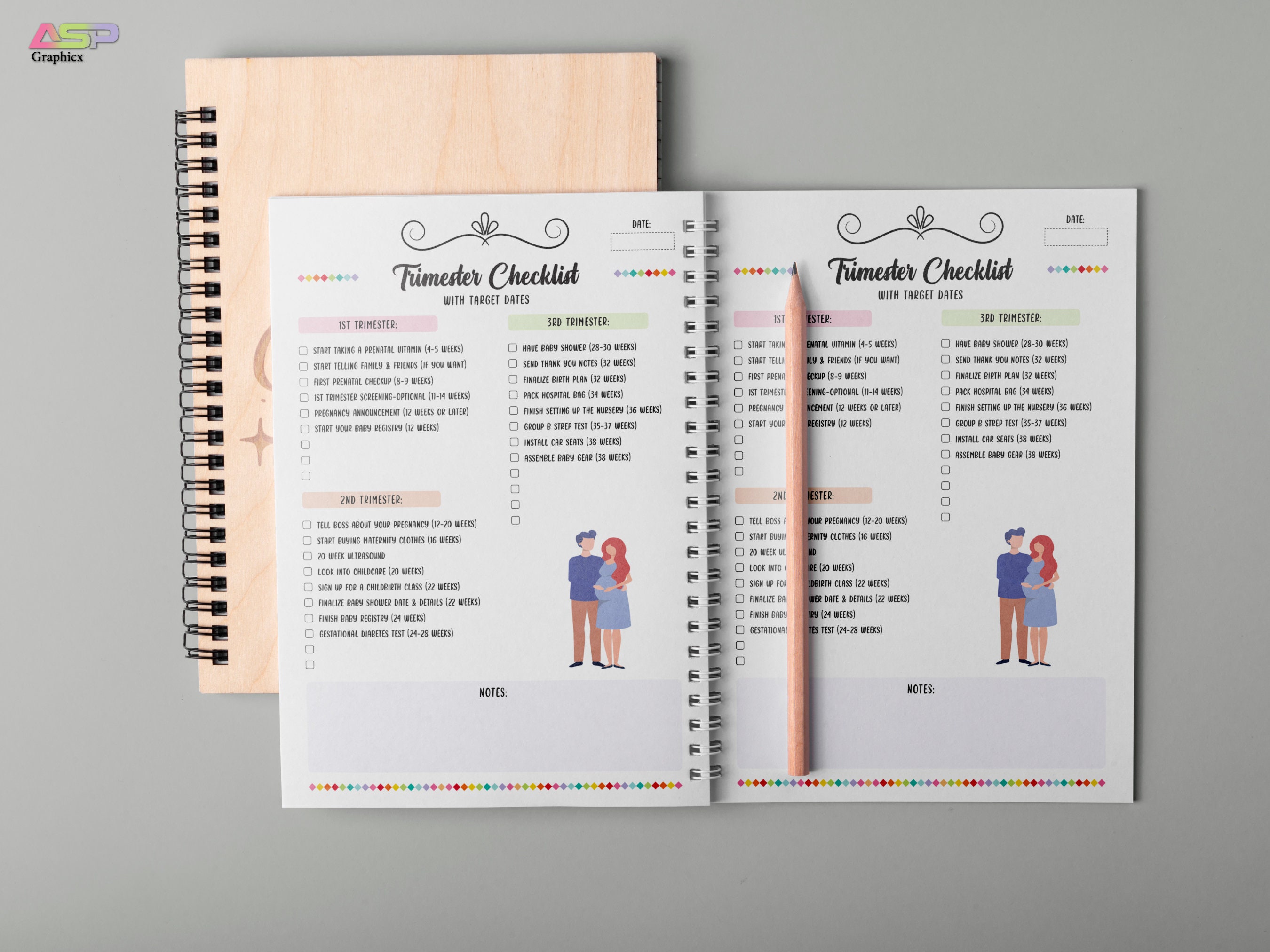 Pregnancy Trimester Checklist | Printable Pregnancy Planner (PDF) - Etsy