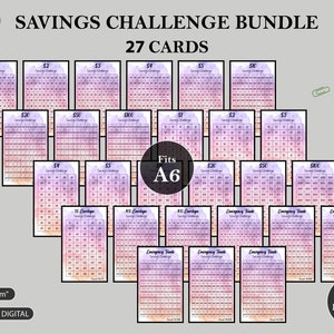 Mini Savings Challenge Printable, Savings Challenge Bundle | A6 Savings Challenge | Monthly Savings Tracker | Cash Budget Challenges | A6
