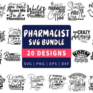 Pacote Svg Farmacêutico | Farmacêutico Engraçado Svg | Valorização do Farmacêutico | Farmácia Paz Amor | Eu Vendo Drogas Svg | eu sou farmacêutico.
