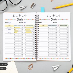 Study Planner Imprimible, Study log, INSTANT DOWNLOAD, Planner Insert, Classic Happy Planner, A3, A4, A5, Tamaño Carta