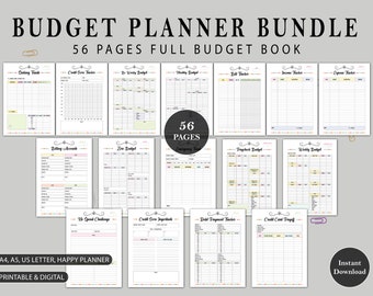 Printable Budget Planner Bundle | Financial Tracker Kit (PDF)