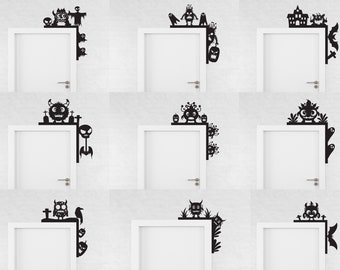Halloween corner door trims SVG Bundle for Cricut Silhouette Glowforge. Halloween laser and print files. Instant Download
