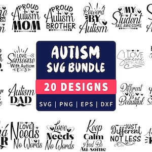自閉症 SVG バンドル | Powered By Autism | 自閉症ママ SVG ファイル | 自閉症パパ SVG バンドル。誇り高き自閉症ママ | 自閉症学生 SVG。