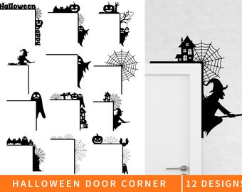 Halloween corner door trims SVG Bundle for Cricut Silhouette Glowforge. Halloween laser and print files. Instant Download