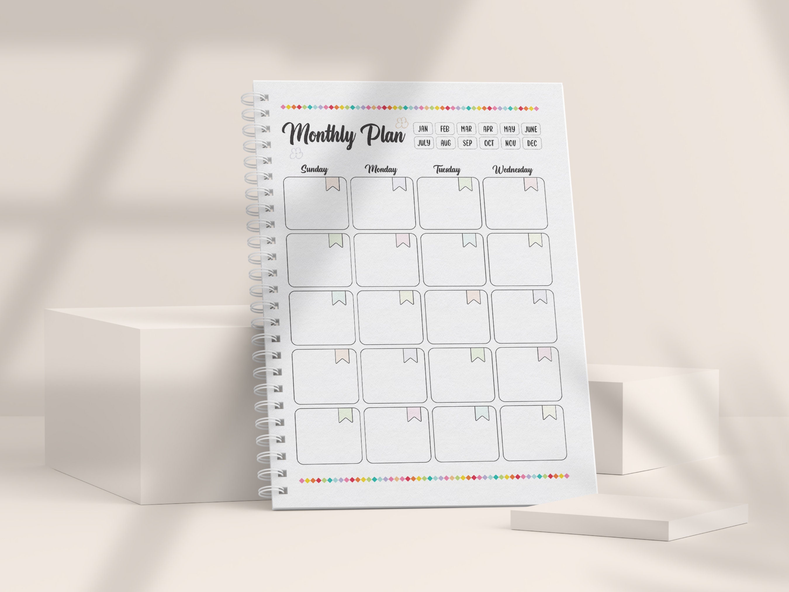 Monthly Planner 2-page Spread, Sunday Start (digital Download) - Etsy