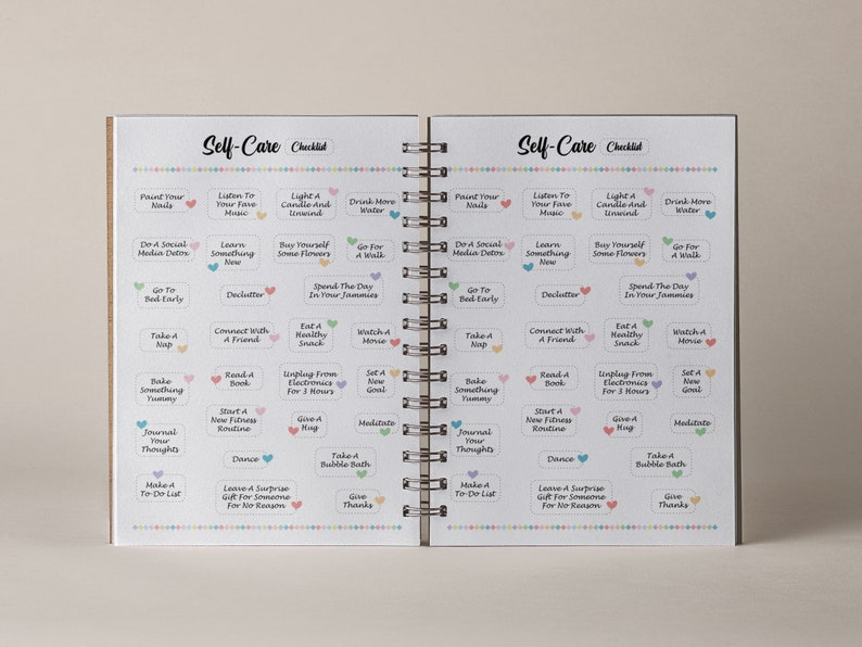 Self Care Checklist Planner, Happy Planner Insert (digital Download) - Etsy
