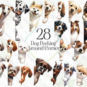 PEEKING DOG Sublimation Bundle, Peeking Dog Clipart, Peeking Dog Png Files For Cricut, Peeking Dog Silhouette
