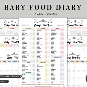 100 Baby eerste voeding | Dagboek babyvoeding | Babyvoeding Tracker afdrukbaar | Babyvoedingslogboek | Lijst met babyvoedingskaarten | Peuter geleid spenen