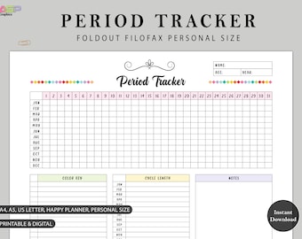 Calendario menstrual desplegable (descarga digital)