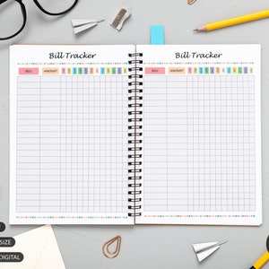 Monthly Bill Tracker Printable, Budget Planner, Bill Organizer, Expense Tracker, Classic Happy Bill Planner, A3, A4, A5, Letter size